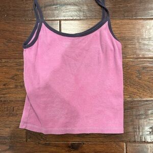 Pink Brandy Tank Top with Purple Trim